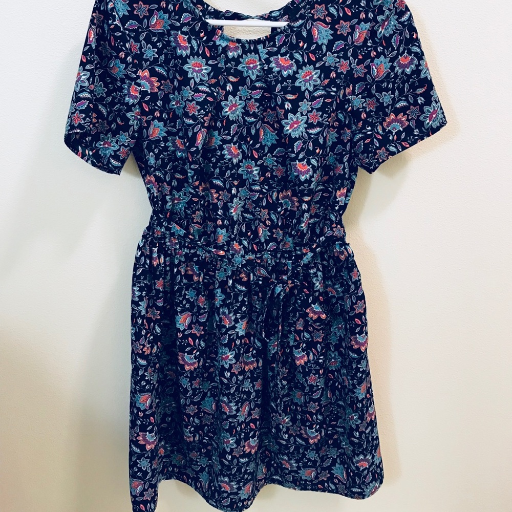 Forever 21 Navy Floral Patterned Dress